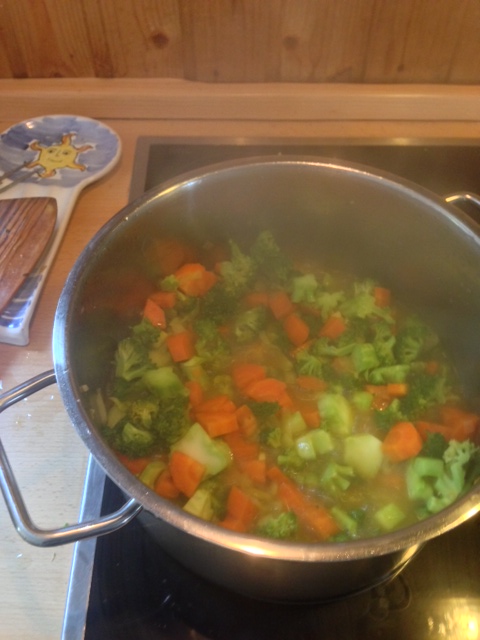 Rellenar con caldo de verduras