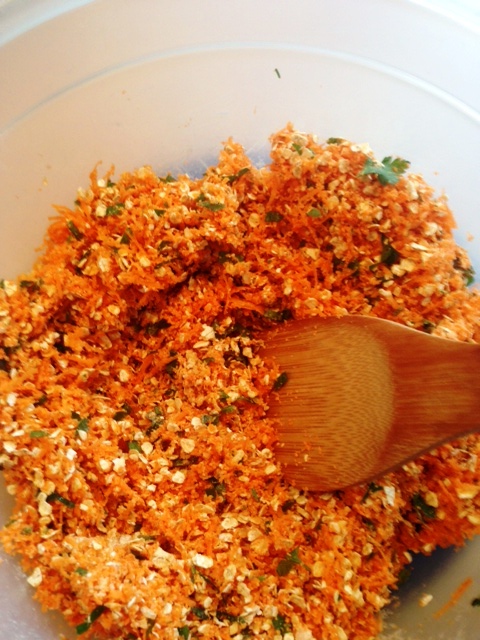 Ingredients for carrot and lentil waffle  