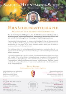 Flyer on nutrition therapy training with Thilo Keller 2021
